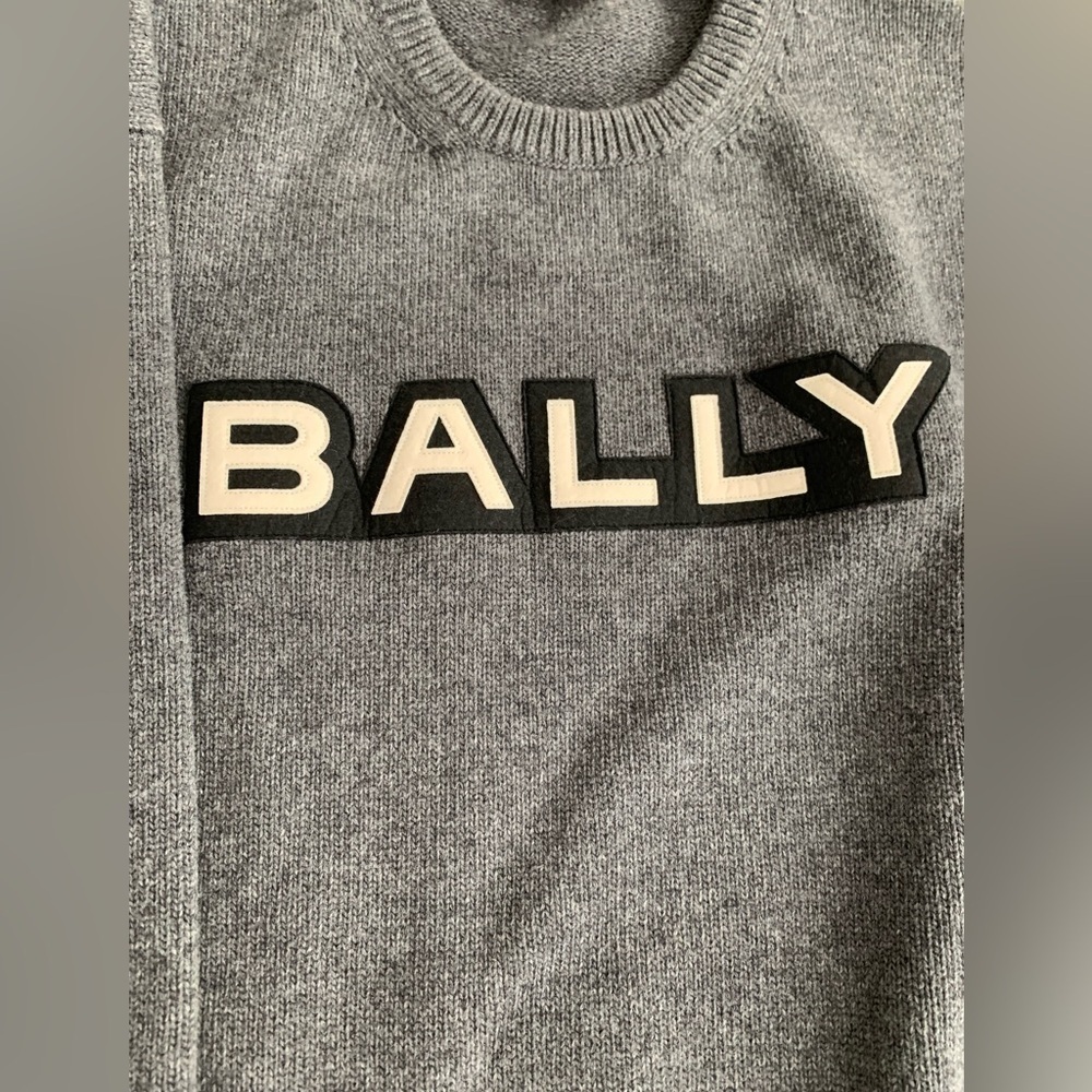 Bally 100% wool logo-patch jumper sweater NWT - Picture 5 of 9